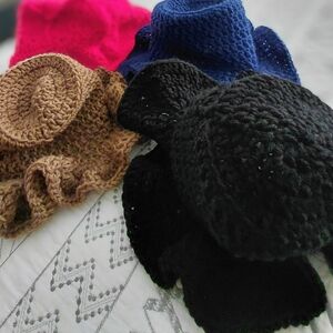 Stylish Women's Crochet Bucket Hats - Black, Tan (Taupe), Navy, Red